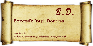 Borcsányi Dorina névjegykártya